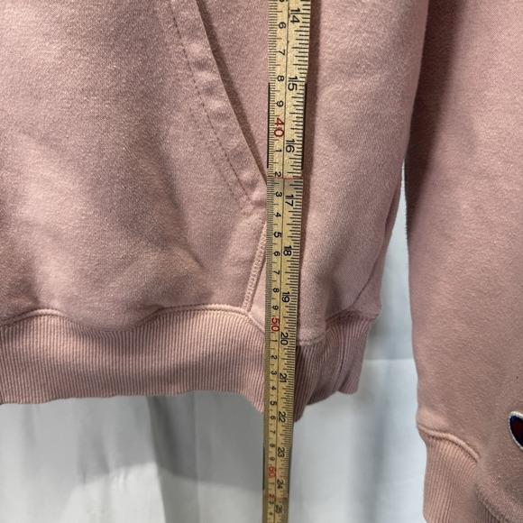 Champion Girls Rose Pink Long Sleeve Graphic Logo Hoodie Size Large - Picture 6 of 8